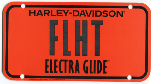 1986 Harley Davidson FLHT Electra Glide Dealer Showroom Display License Plate   - TvMovieCards.com