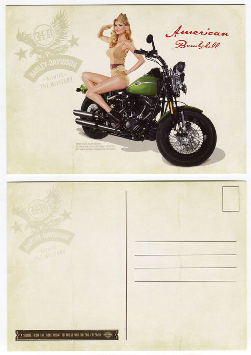 2009 Harley Davidson "American Bombshell" Salutes The Military Postcard 4x6   - TvMovieCards.com
