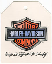 1988 Harley Davidson "Things Are Different On A Harley" Dealer Hang Tag NOS   - TvMovieCards.com