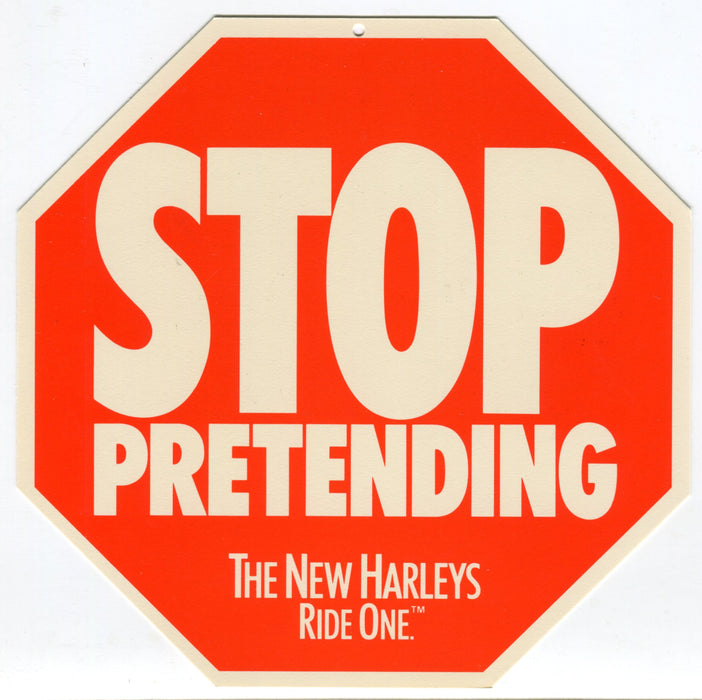 1985 Harley Davidson FXWG Wide Glide "Stop Pretending" Dealer Hang Tag Display   - TvMovieCards.com