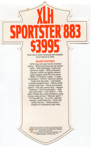 1987 Harley Davidson XLH Sportster 883 "Things Are Different" Dealer Hang Tag   - TvMovieCards.com