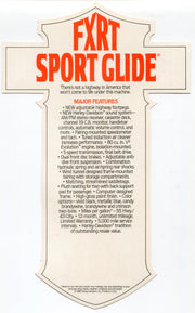 1987 Harley Davidson FXRT Sport Guide "Things Are Different" Dealer Hang Tag   - TvMovieCards.com