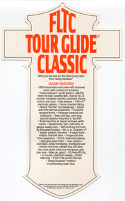 1987 Harley Davidson FLTC Tour Glide Classic "Things Are Different Dealer Hang T   - TvMovieCards.com