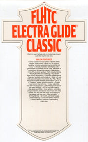 1987 Harley Davidson FLHTC Electra Glide Classic "Things Are Different" Hang Tag   - TvMovieCards.com