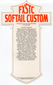 1987 Harley Davidson FXSTC Softail Custom "Things Are Different" Dealer Hang Tag   - TvMovieCards.com