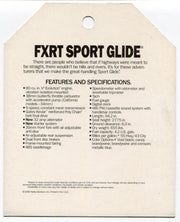 1989 Harley Davidson FXRT Sport Glide "Things Are Different" Dealer Hang Tag   - TvMovieCards.com