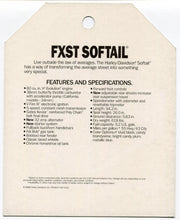 1989 Harley Davidson FXST Softail "Things Are Different" Dealer Hang Tag   - TvMovieCards.com