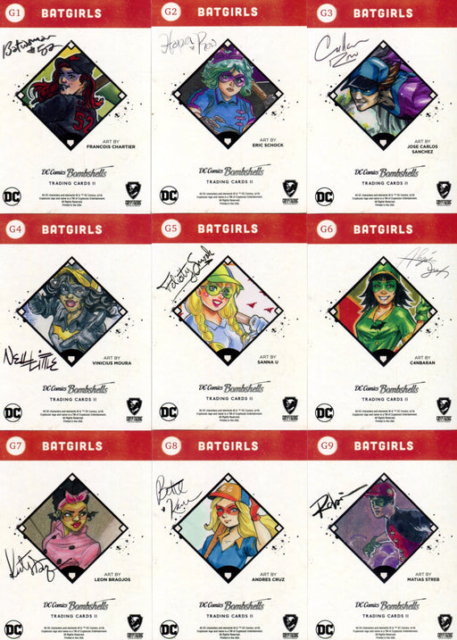 2018 DC Comics Bombshells 2 Batgirls Chase Card Set G1-G9   - TvMovieCards.com