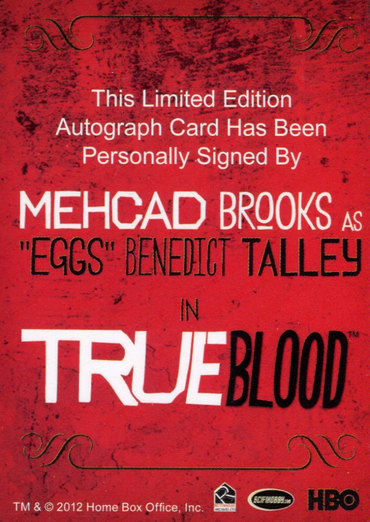 True Blood Archives Mehcad Brooks as "Eggs" Benedict Talley Autograph Card   - TvMovieCards.com