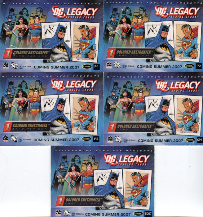 DC Legacy Foil Enhanced Promo Card Set 5 Cards P1 P2 P3 CP1 SD07  DC Comics   - TvMovieCards.com