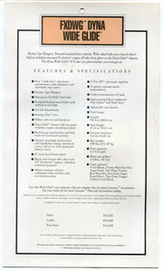 1995 Harley Davidson FXDWG Dyna Wide Glide Dealer Showroom Hang Tag   - TvMovieCards.com