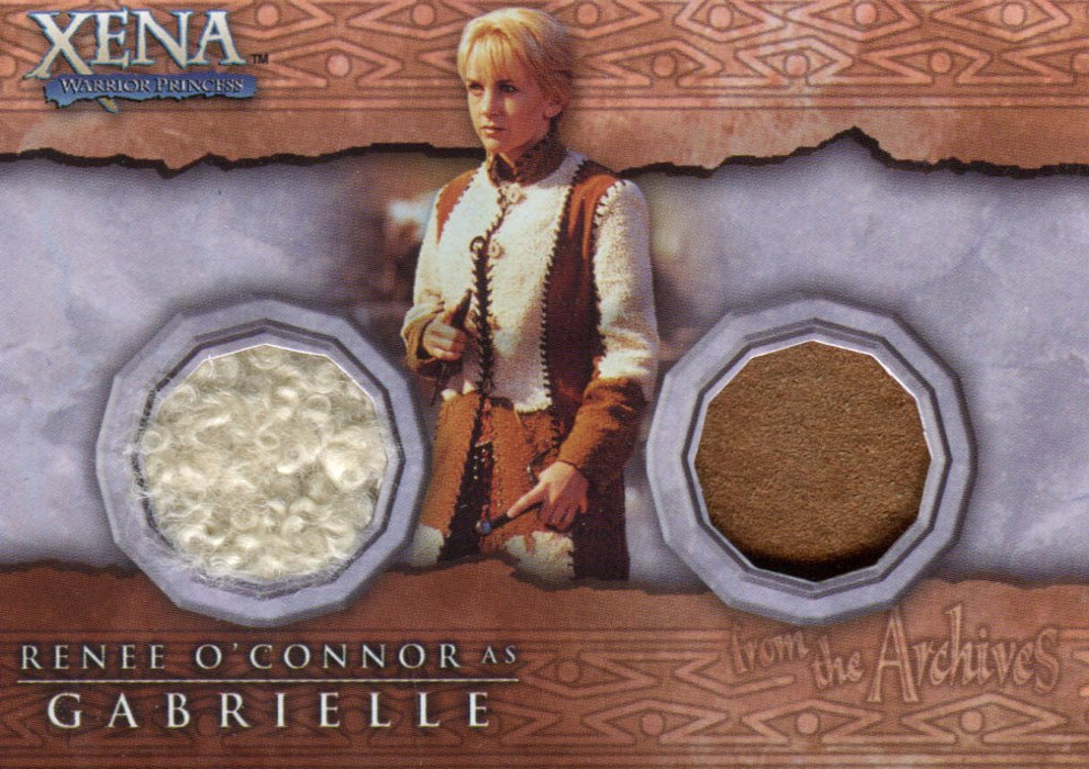 Xena Beauty and Brawn Renee O'Connor as Gabrielle Double Costume Card DC7   - TvMovieCards.com