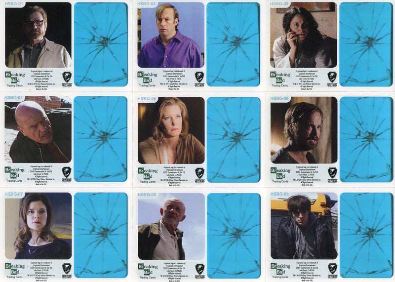 Breaking Bad Seasons 1-5 Blue Sky Chase Card Set 9 Cards HSBG-01 thru HSBG-09   - TvMovieCards.com