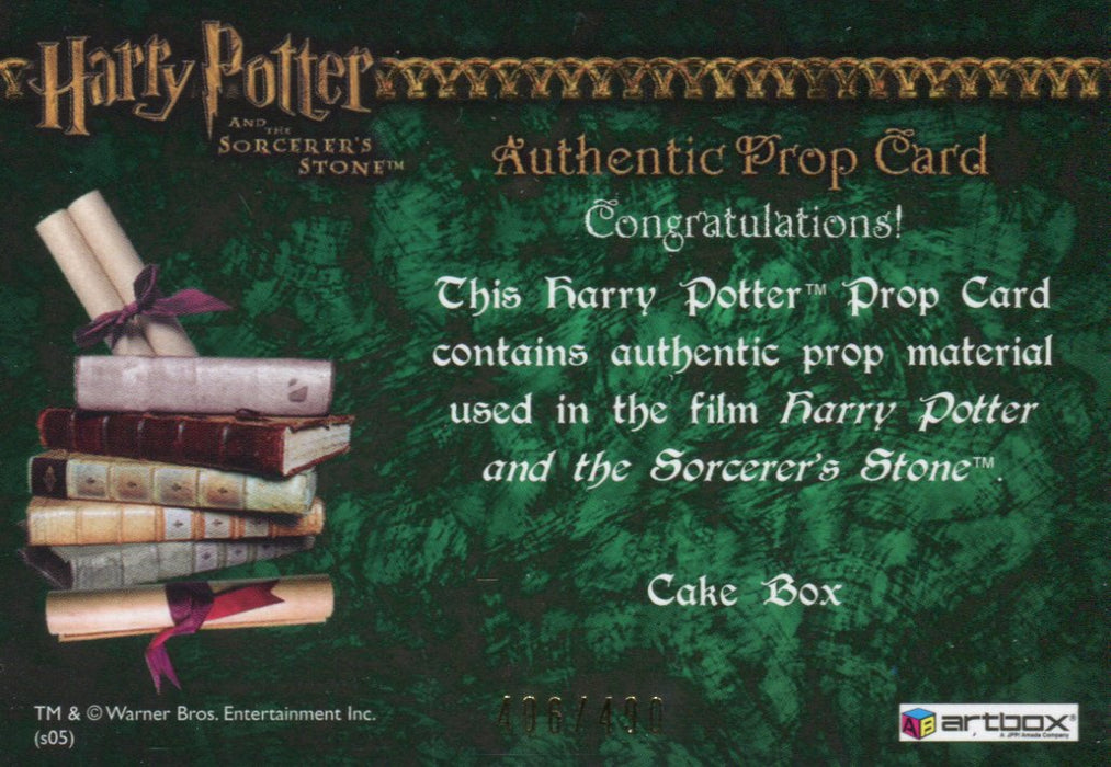 Harry Potter and the Sorcerer's Stone Cake Box Prop Card HP #406/490   - TvMovieCards.com