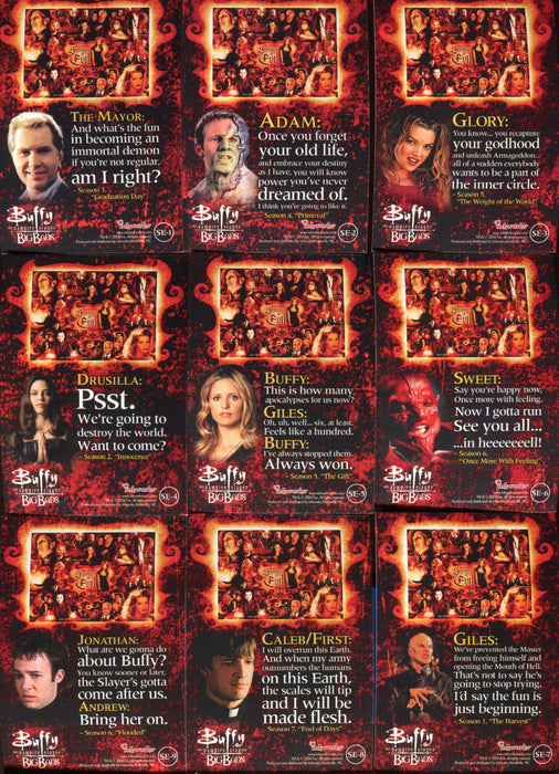 Buffy The Vampire Slayer Big Bads Seasons of Evil Foil Chase Card Set SE-1 thru   - TvMovieCards.com