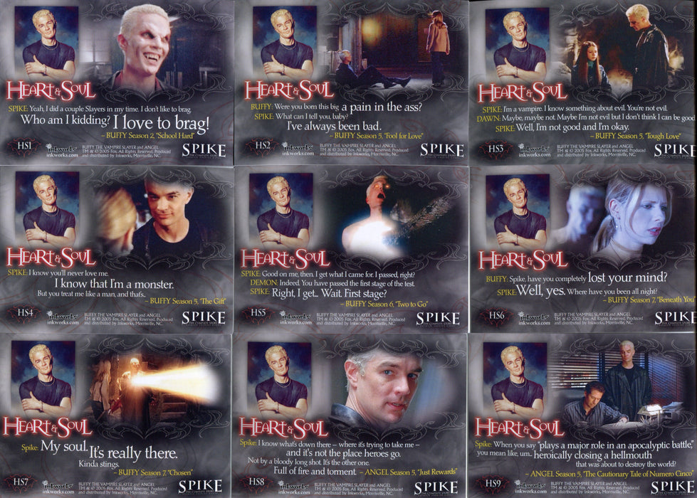 Spike The Complete Story Heart & Soul  Foil Puzzle Chase Card Set HS1 thru HS9   - TvMovieCards.com