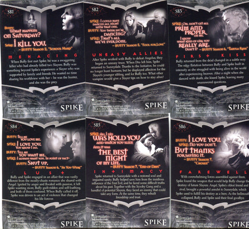Spike The Complete Spike & Buffy  Foil Chase Card Set SB1 thru SB6   - TvMovieCards.com