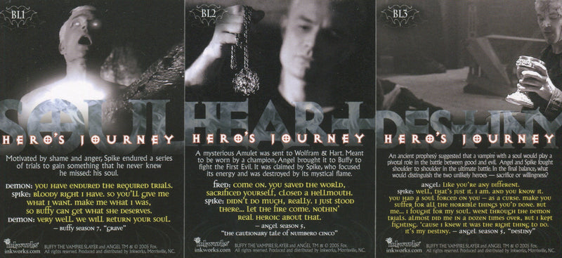 Spike The complete Story Box Loader Chase Card Set BL1 throu BL3   - TvMovieCards.com