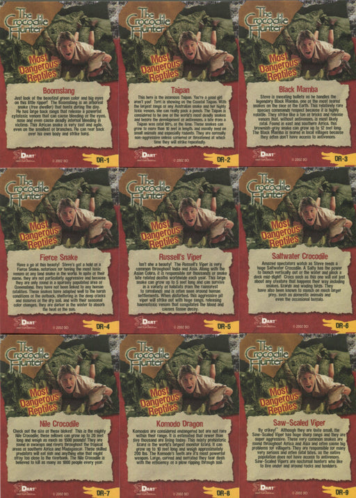 Crocodile Hunter Steve Irwin Most Dangerous Reptiles Chase Card Set DR-1 thru DR - TvMovieCards.com