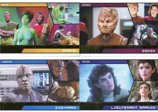 Star Trek ALIENS Gold Parallel 4 Card Lot #15, 57, 74 and 77   - TvMovieCards.com