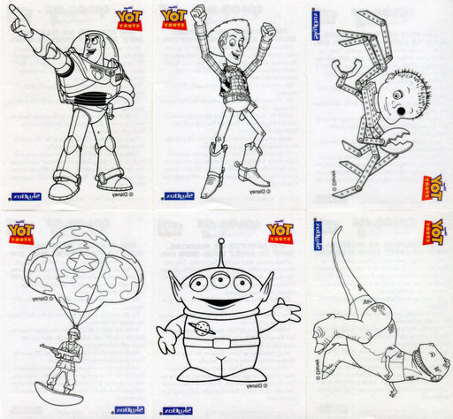 Toy Story Series 2 Disney Movie Color Me Iron Ons Chase Card Set 6 Cards Skybox   - TvMovieCards.com