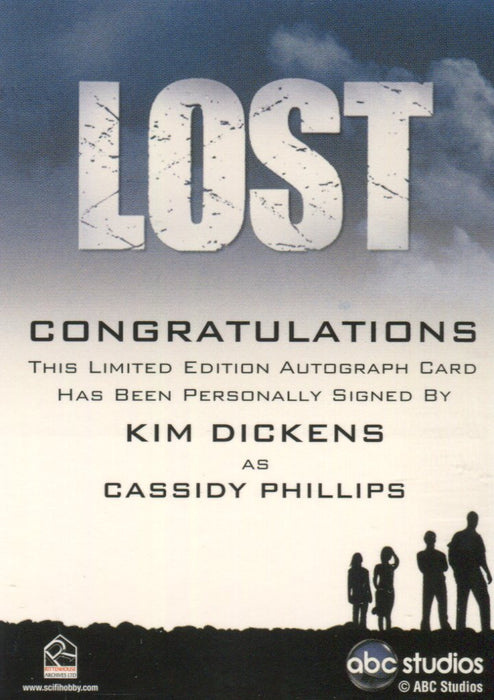 Lost Archives 2010 Kim Dickens as Cassidy Phillips Autograph Card   - TvMovieCards.com