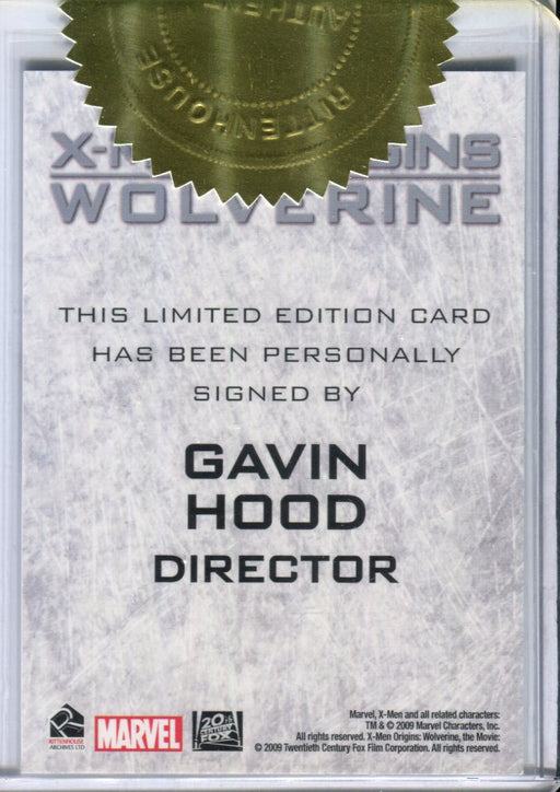 X-Men Origins: Wolverine Movie Director Gavin Hood Autograph Card   - TvMovieCards.com