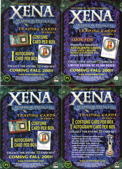 Xena Season Six Promo Card Lot with Variant P1 P1 P2 and Gummie 4 Cards   - TvMovieCards.com