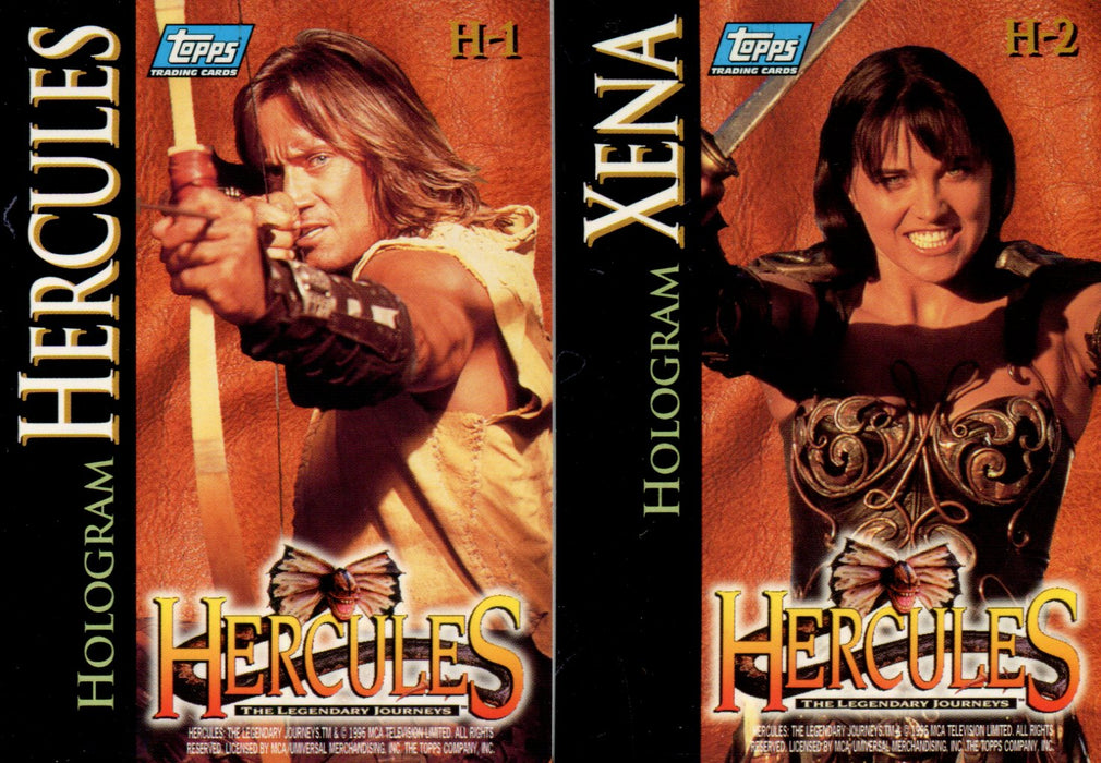 Hercules The Legendary Journeys Hologram Chase Card Set H-1 and H-2 Topps 1996   - TvMovieCards.com