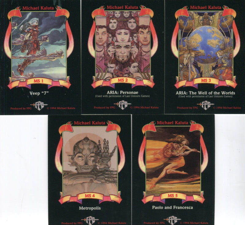 Kaluta Michael Metallic Storm Chase Card Set MS1 - MS5  FPG 1994   - TvMovieCards.com