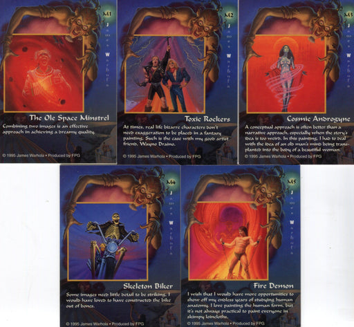 Warhola James Metallic Chase Card Set M1 - M5  FPG 1995   - TvMovieCards.com