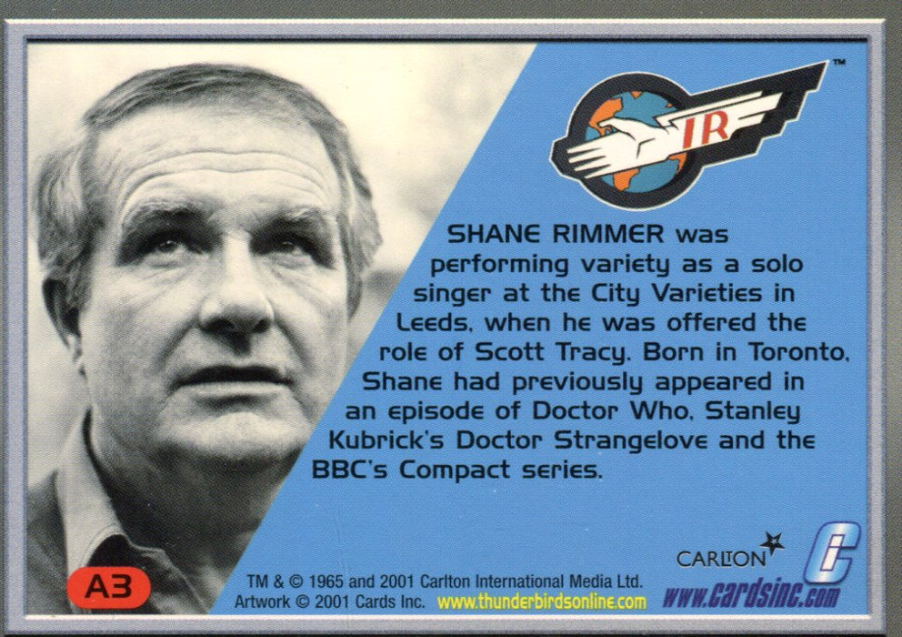 Thunderbirds Premium Shane Rimmer Autograph Card A3   - TvMovieCards.com