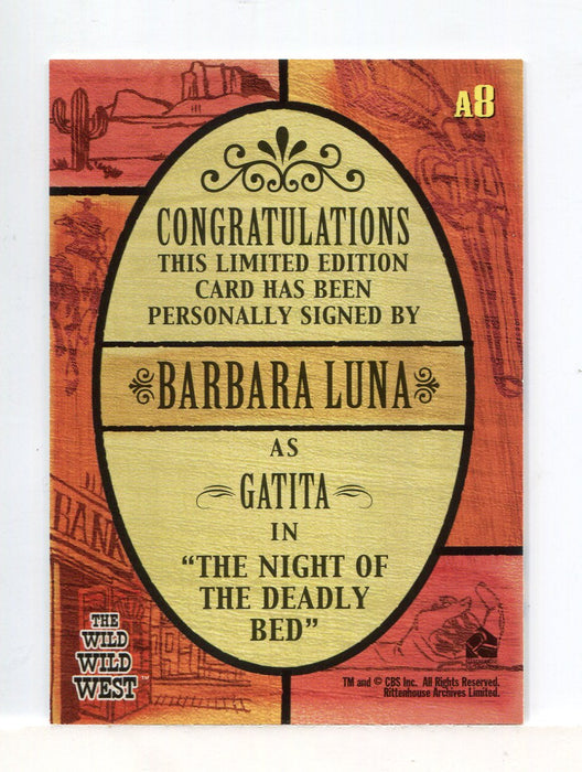 Wild Wild West Season 1 Barbara Luna Autograph Card A8   - TvMovieCards.com