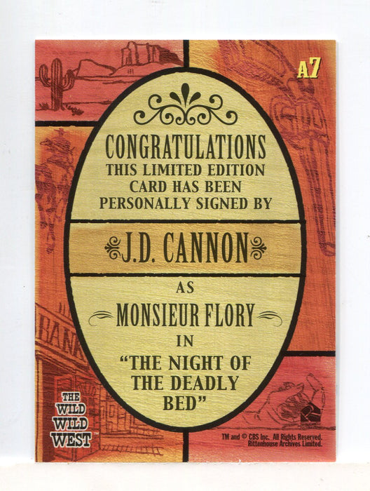 Wild Wild West Season 1 J.D. Cannon Autograph Card A7   - TvMovieCards.com