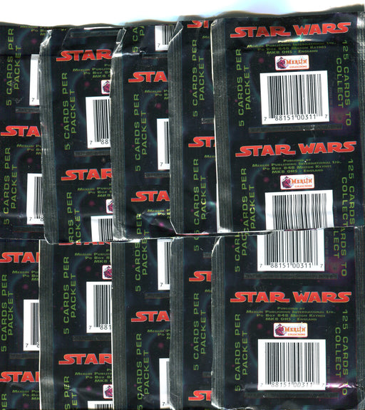 Star Wars Trilogy Vintage Pack Lot 10 Packs Merlin 1997   - TvMovieCards.com