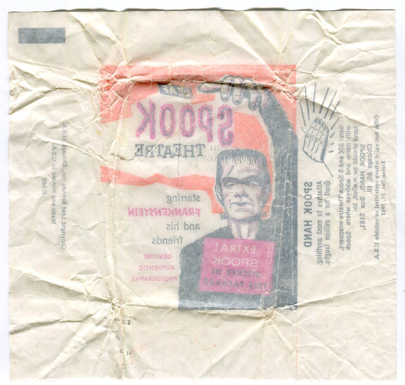 Spook Theatre Stories 1963 Leaf Vintage Trading Card Wrapper Spook Hand   - TvMovieCards.com