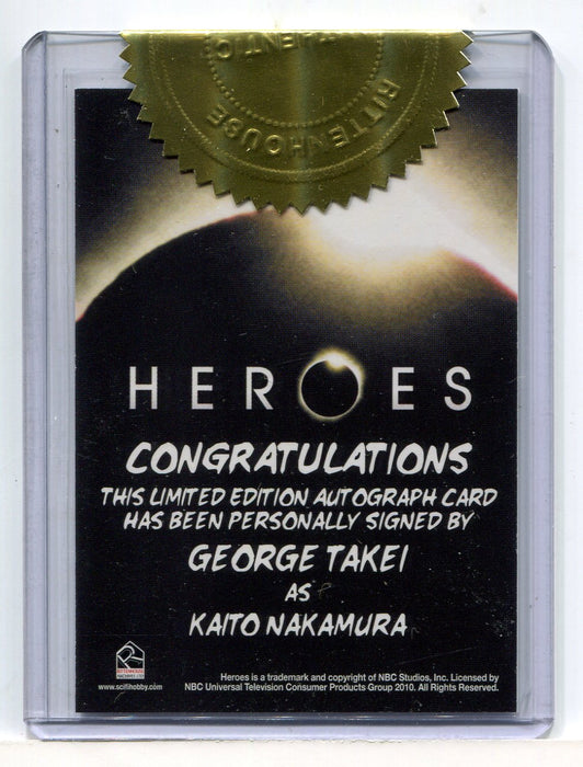 Heroes Archives George Takei as Kaito Nakamura Dealer Incentive Autograph Card   - TvMovieCards.com