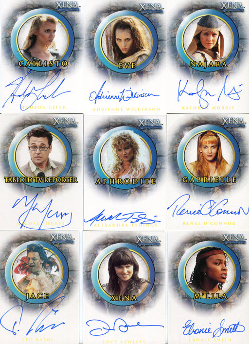 Xena Season Six Autograph Card Set 15 Cards A7 thru A21   - TvMovieCards.com
