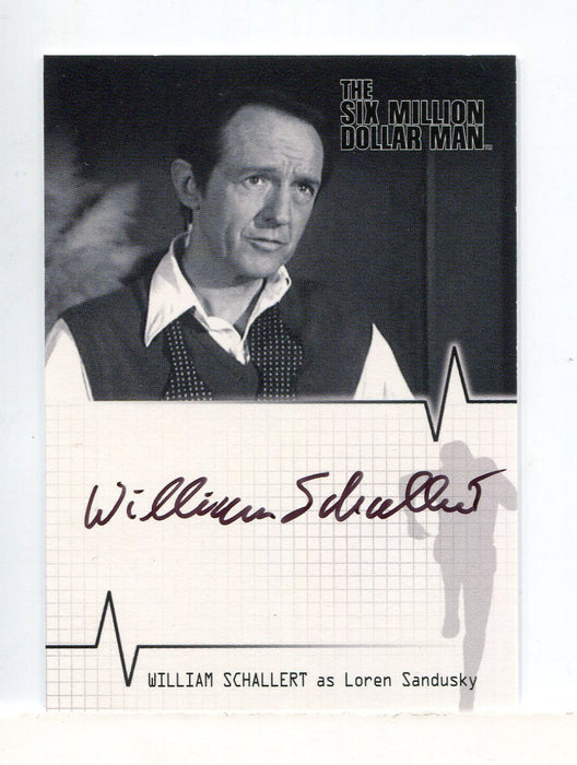 Six Million Dollar Man 1 & 2 William Schallert Loren Sandusky Autograph Card A9   - TvMovieCards.com