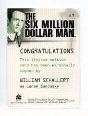 Six Million Dollar Man 1 & 2 William Schallert Loren Sandusky Autograph Card A9   - TvMovieCards.com