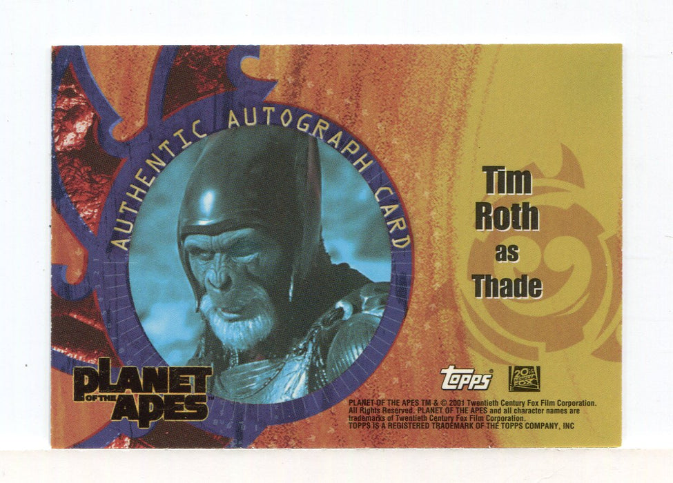 Planet of the Apes Movie Tim Roth as Thade Autograph Card Topps 2001   - TvMovieCards.com