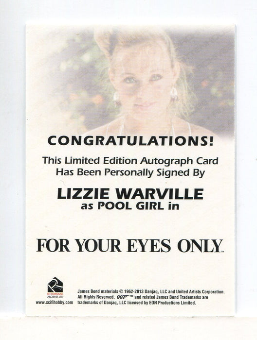 James Bond Archives 2015 Edition Lizzie Warville Autograph Card   - TvMovieCards.com