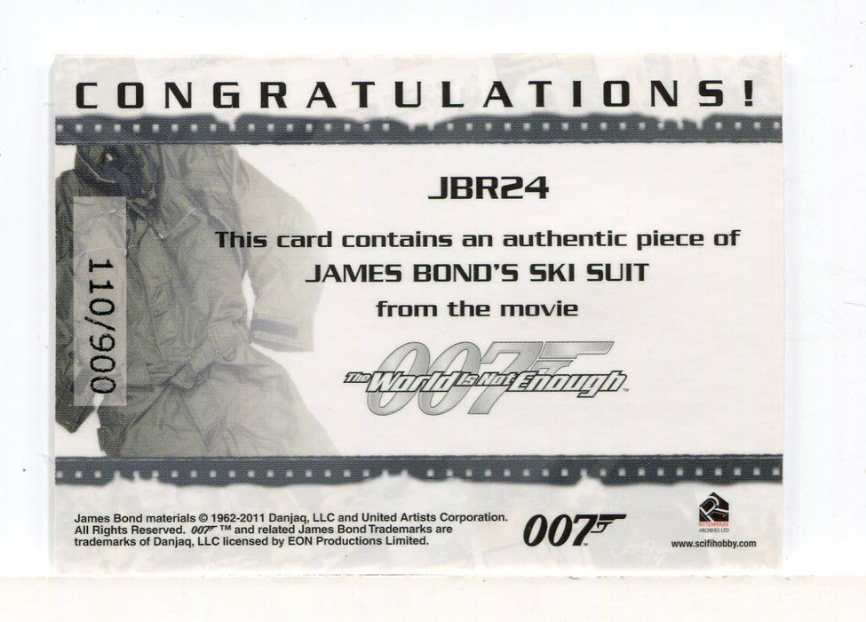 James Bond Mission Logs Bond's Ski Suit Relic Costume Card JBR24 #110/900   - TvMovieCards.com