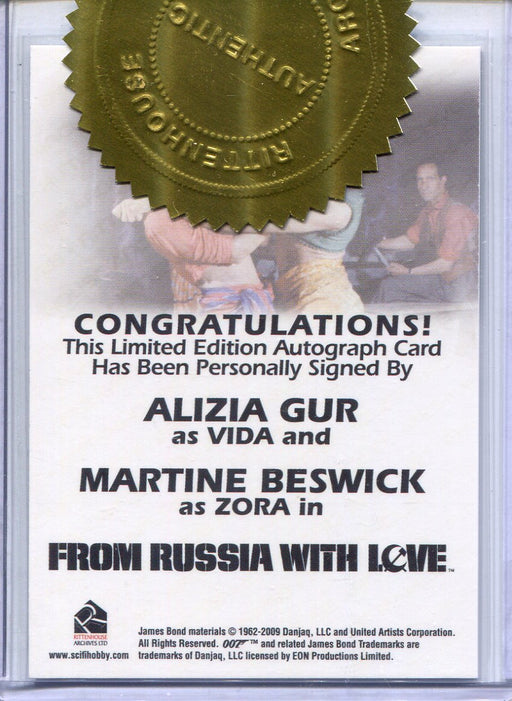James Bond Archives Spectre Gur & Martine Beswick Dual Autograph Card Variant   - TvMovieCards.com
