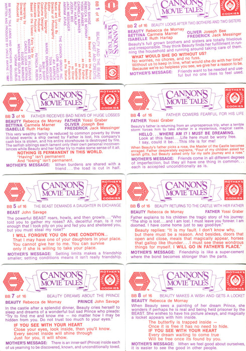 Beauty and The Beast Cannon's Movie Tales 16 Card Set Mother's Cookies 1987   - TvMovieCards.com