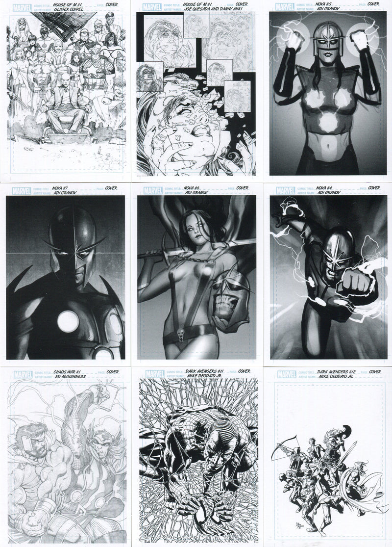 Marvel Universe 2014 Artist Draft Chase Card Set AD10 thru AD18   - TvMovieCards.com