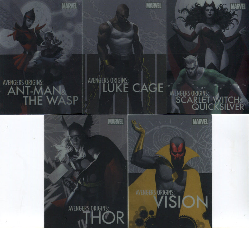 Marvel Universe 2014 Avengers Origins Chase Card Set AO1 thru AO5   - TvMovieCards.com