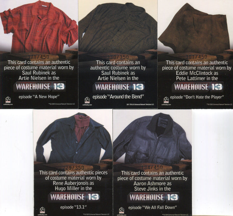 Warehouse 13 Premium Packs Season 4 The Men Costume Card Lot 5 Cards   - TvMovieCards.com