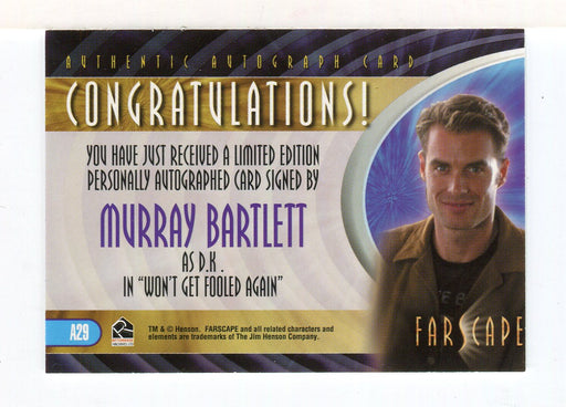 Farscape Season 4 Murray Bartlett Autograph Card A29   - TvMovieCards.com