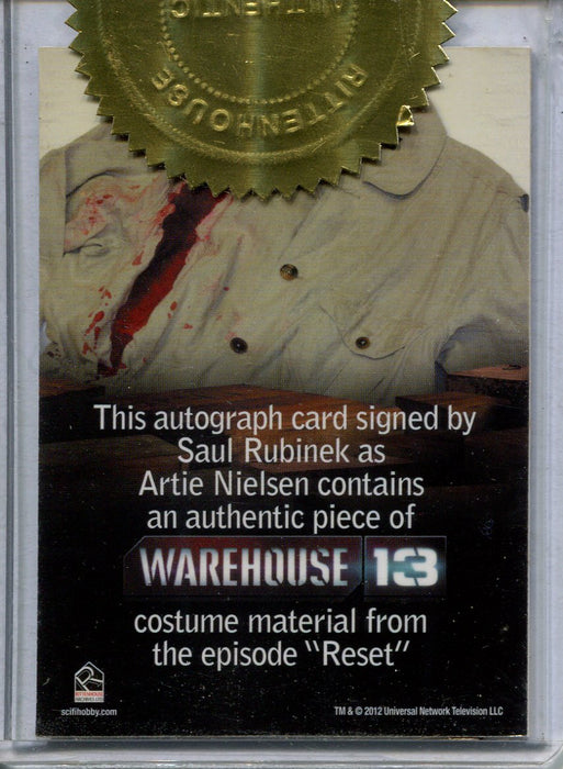 Warehouse 13 Premium Packs Season 3 Rubinek Incentive Autograph Costume Card   - TvMovieCards.com